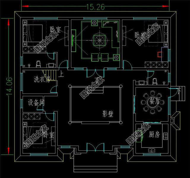 農村四合院別墅設計圖，建房戶型千千萬，唯有四合院最合適