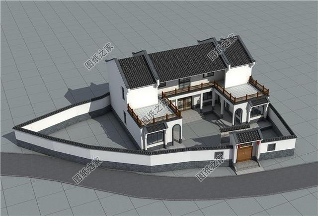 新農村自建155平左右的二層四合院設計，第三款不規整的宅基地都能建