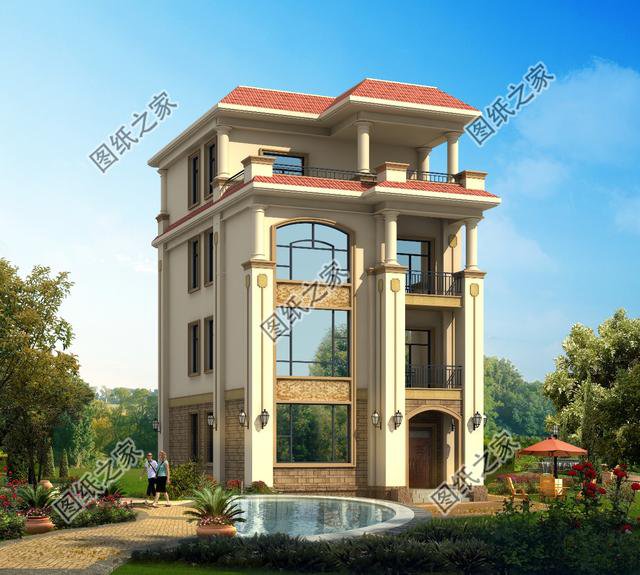 農(nóng)村自建四層別墅100平的設(shè)計圖，養(yǎng)眼有格調(diào)，這才是農(nóng)村有的好別墅