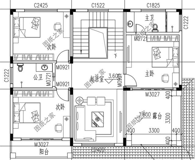 農(nóng)村二層樓房帶大露臺(tái)，功能齊全，既可以休閑又可以晾曬