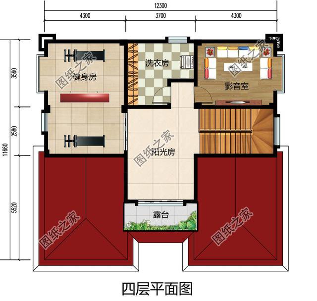 復式四層自建房戶型圖，氣派又驚艷，第一眼就喜歡上了