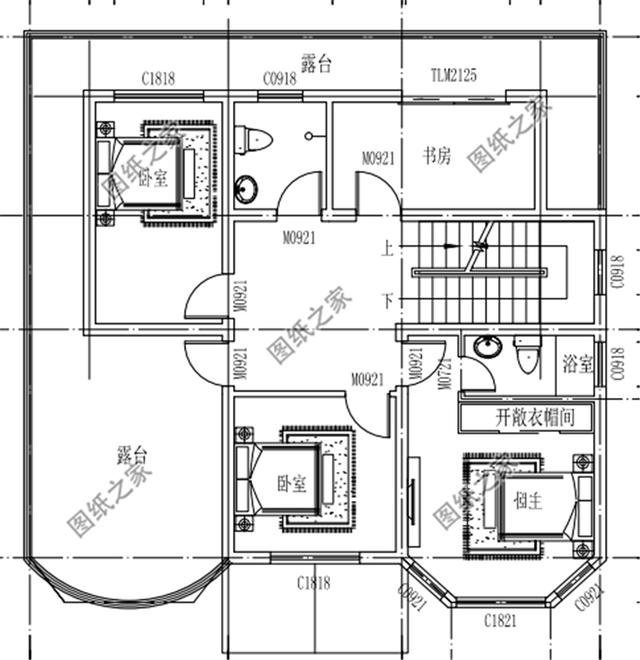 復式四層自建房戶型圖，氣派又驚艷，第一眼就喜歡上了