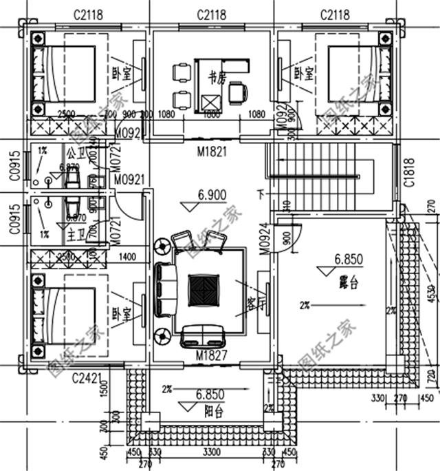 農村三層樓房磚混結構設計圖，質量安全高，房屋設計的合理
