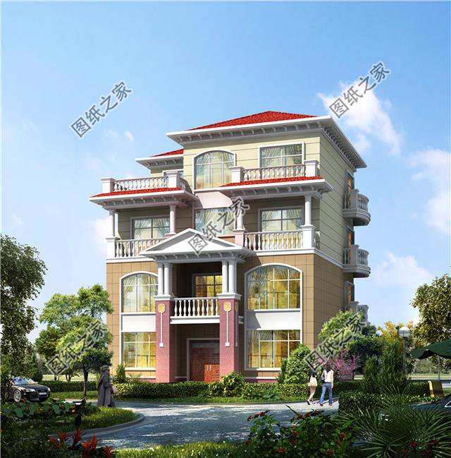 農村四層樓房外觀圖，功能齊全，這樣的別墅蓋起來全村都羨慕