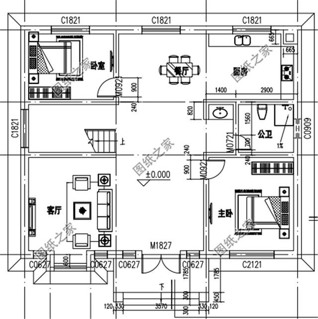 開間12米農(nóng)村建房圖，戶型方正布局合理，成為了建房主潮流