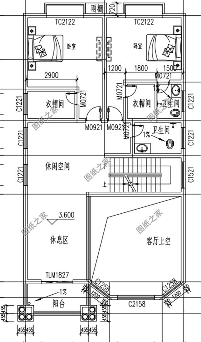 小開間大進深的農村別墅外觀圖，宅基地不規則的也可以這樣建