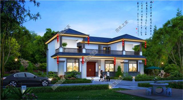 中式二層別墅設計圖，對稱設計，最有品味的住宅