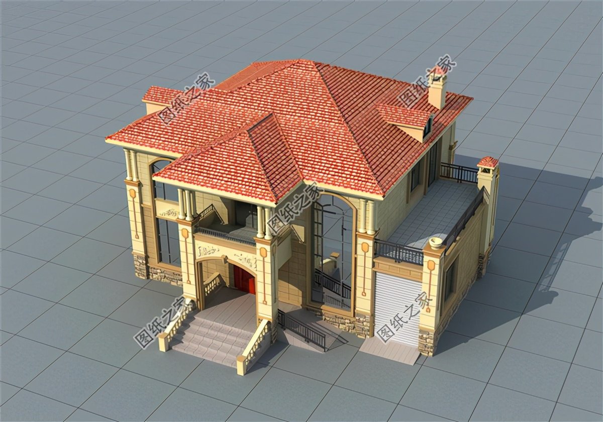 農(nóng)村帶車庫房子設(shè)計圖，建房沒車庫怎么行，趕快收了回家建一棟