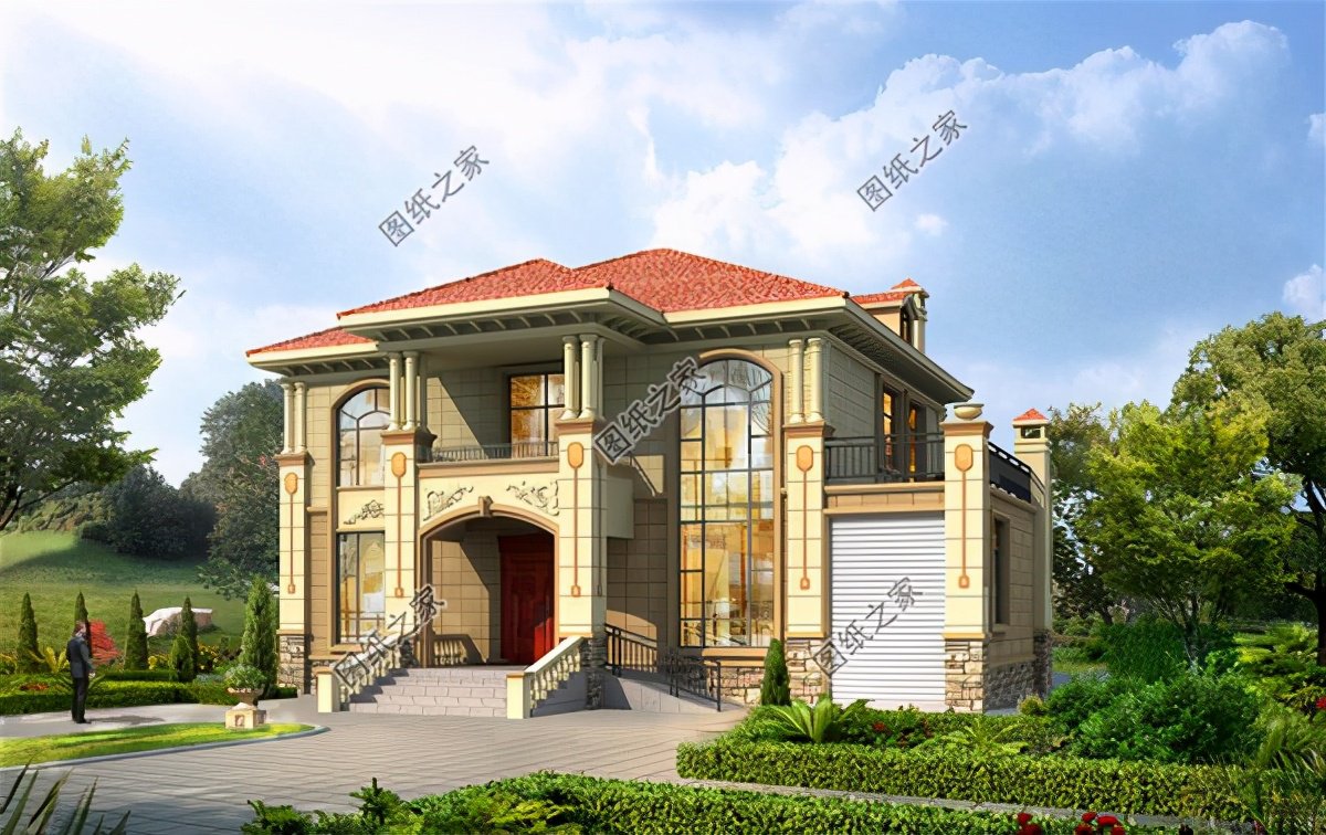 農(nóng)村帶車庫房子設(shè)計圖，建房沒車庫怎么行，趕快收了回家建一棟