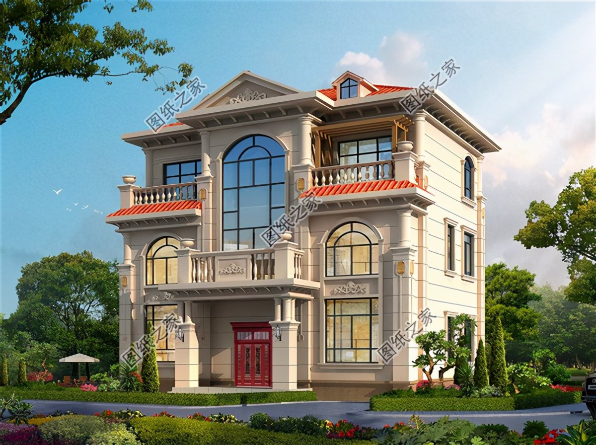 農村三層復式樓房設計圖，挑高客廳，公認的農村好戶型