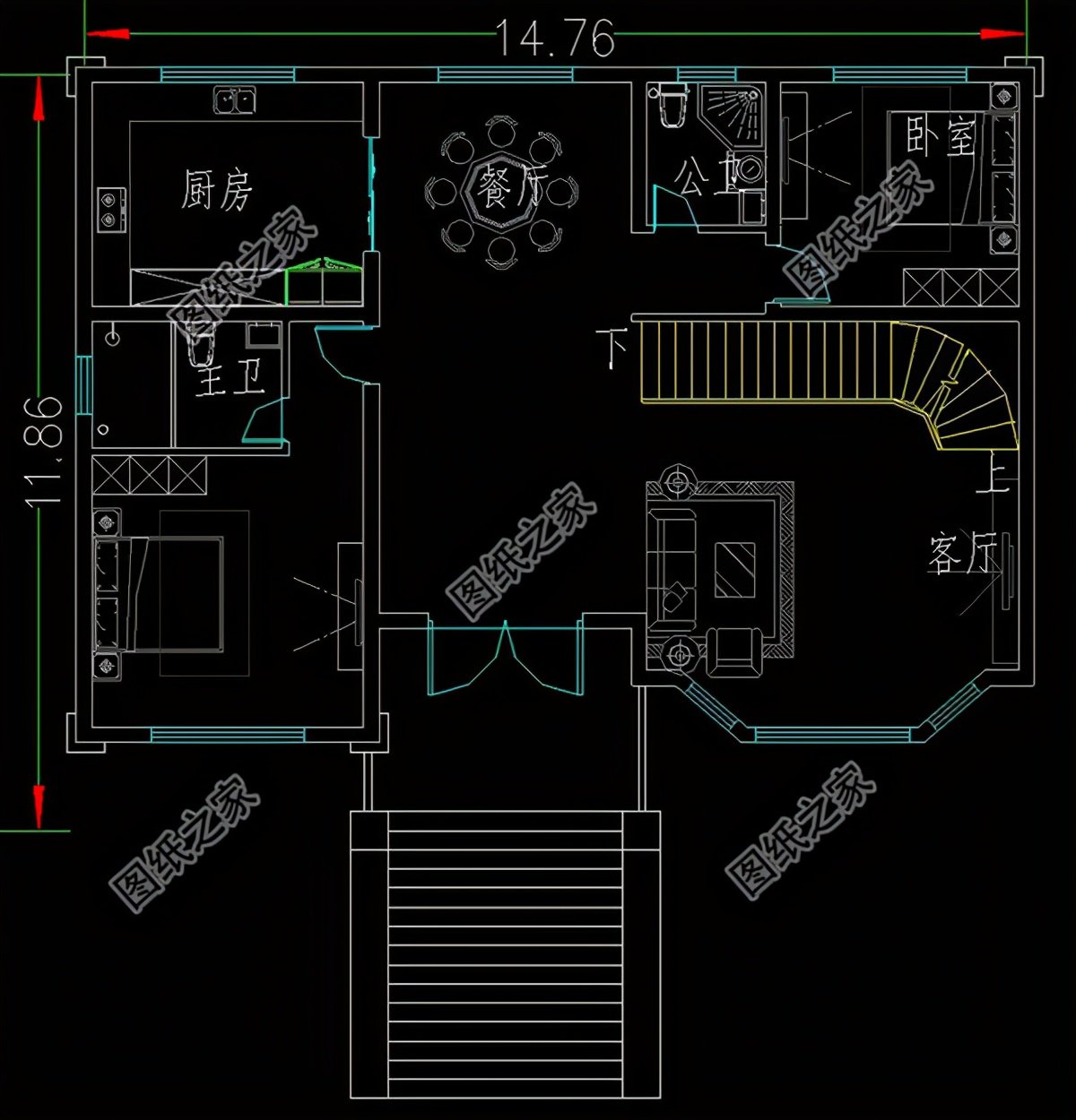 帶地下室二層樓設(shè)計圖，布局太實(shí)用了，朋友們還等什么呢