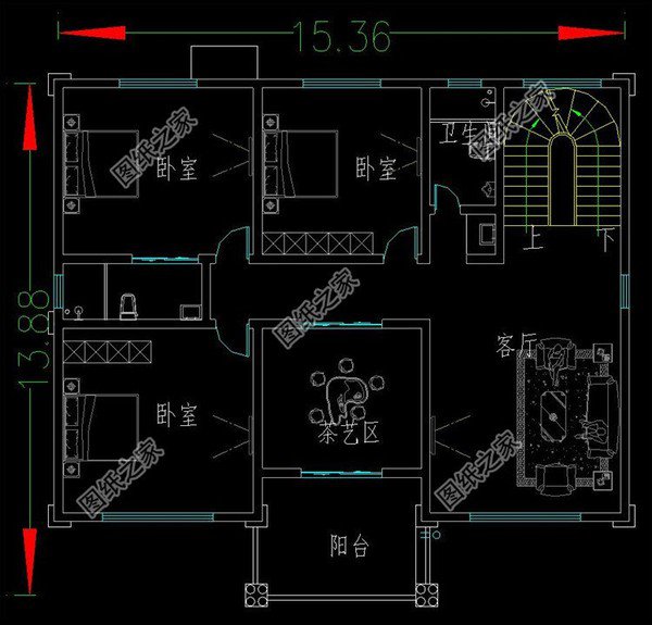 鄉村建170平到180平左右的三層別墅，大露臺設計，氣派不氣派