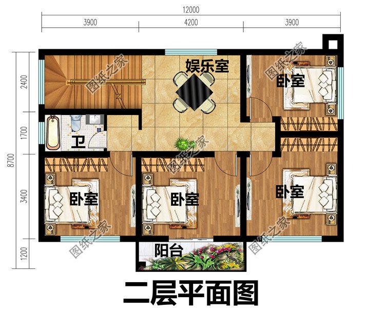 二層平頂別墅設計圖