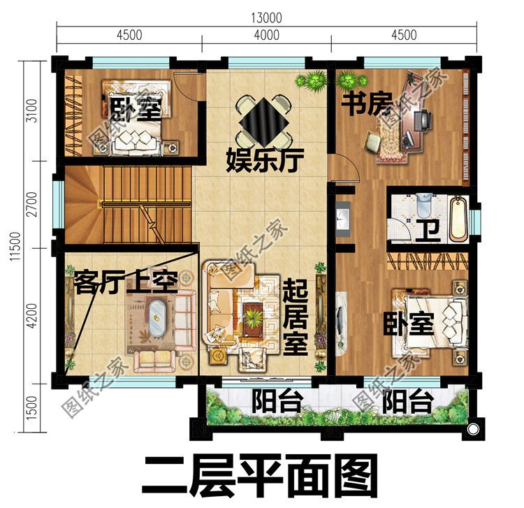兩層半30萬農村自建房別墅設計圖