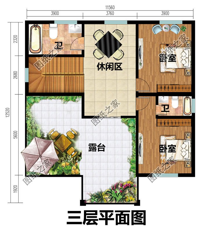 鄉村三層簡單自建房子設計圖