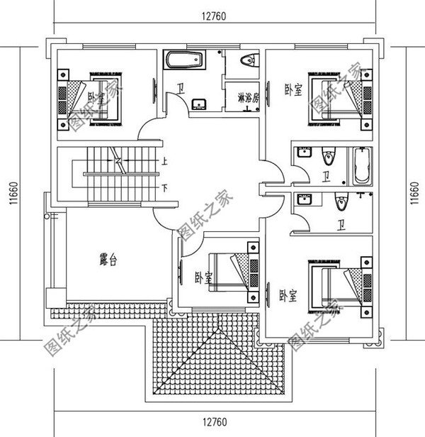 帶堂屋或者神位的農(nóng)村自建四層別墅，老家建房一定要有的設(shè)計(jì)