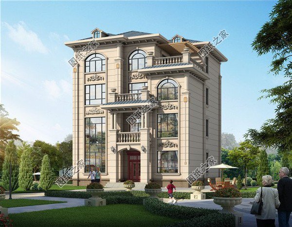 四層漂亮樓房，居住和娛樂完美結合，洋氣的經典之作