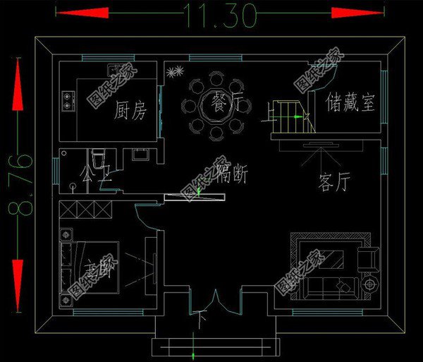 11米乘10米左右的三層自建房圖紙，款款有顏有檔次