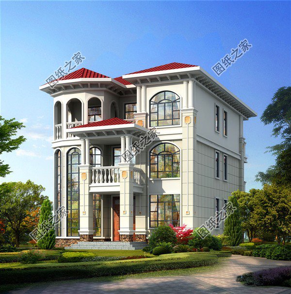 三套農村三層大別墅效果圖，高端大氣上檔次，不用百萬也可建