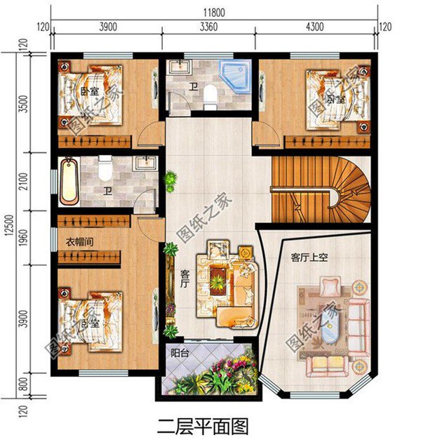 簡單戶型二層樓效果圖，戶型簡約造價低，農(nóng)村建房無壓力