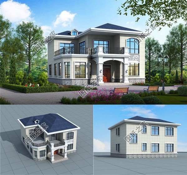 小別墅二層樣式圖，占地不超過130平米，戶型精致美觀