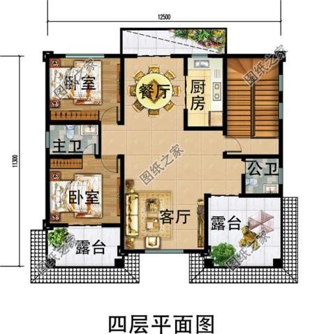 農村四層樓房外觀效果圖，豪華氣派，建好人人羨慕