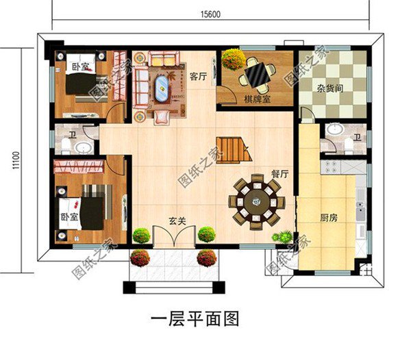 160平米左右二層樓房設計圖，戶型大氣布局合理，人口再多也住得下