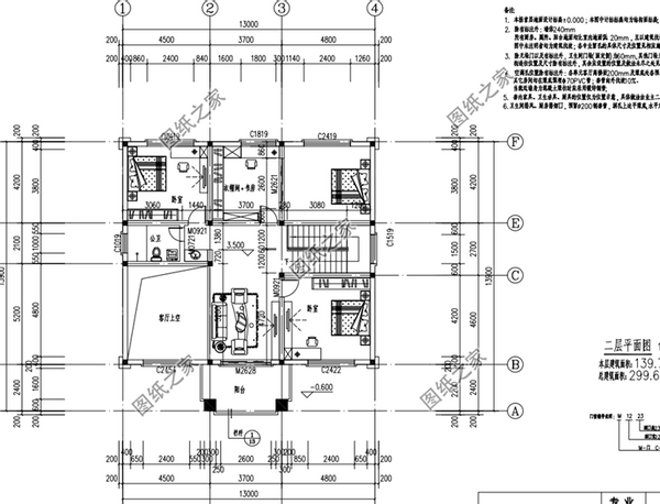160平米左右二層樓房設計圖，戶型大氣布局合理，人口再多也住得下