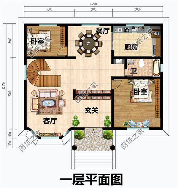 鄉下建房二層150平米戶型圖，實用漂亮的房子，誰不喜歡呢