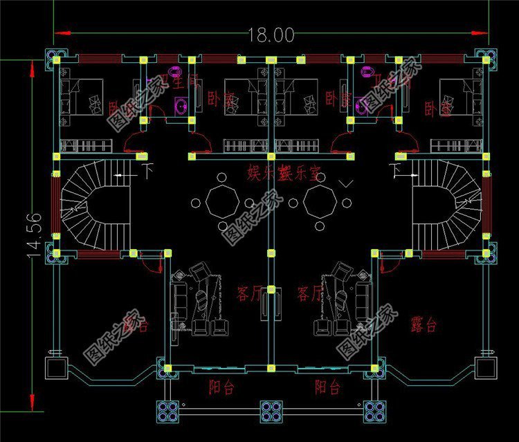 兩戶四間自建房設計圖，不怕家里面積小，雙拼別墅照樣建