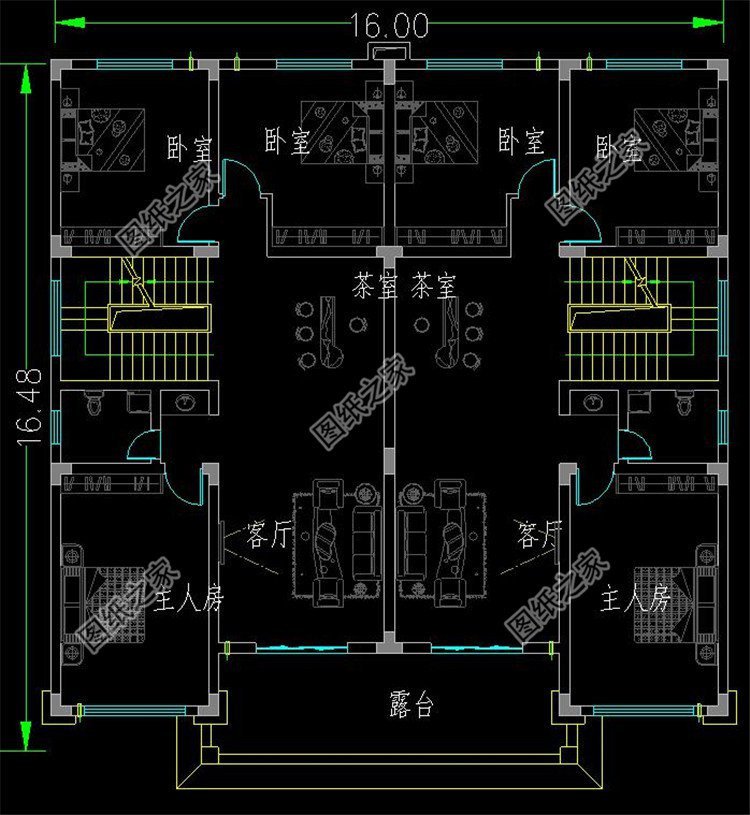 兩戶四間自建房設計圖，不怕家里面積小，雙拼別墅照樣建