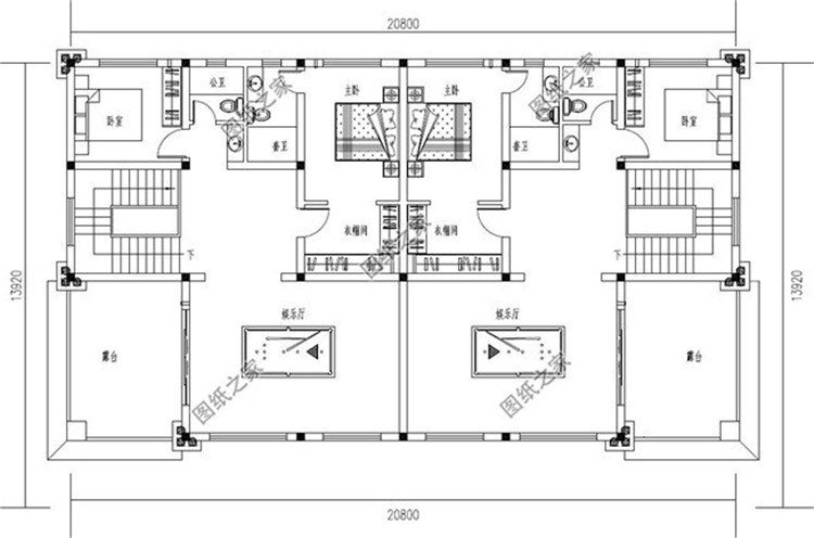 農(nóng)村兄弟雙拼戶(hù)型設(shè)計(jì)圖，適合兄弟一起建房，親戚看了都說(shuō)太漂亮