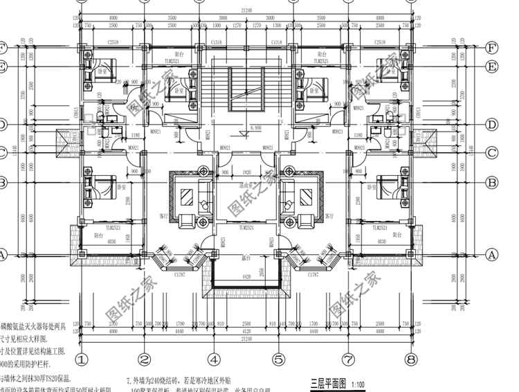 農(nóng)村兄弟雙拼戶(hù)型設(shè)計(jì)圖，適合兄弟一起建房，親戚看了都說(shuō)太漂亮