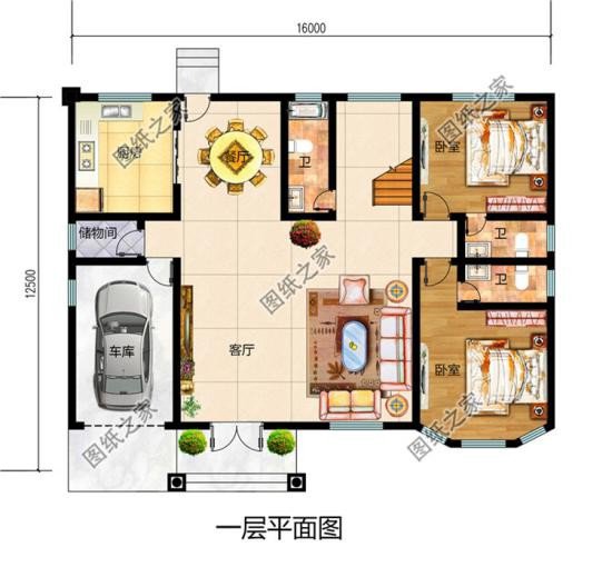 主體30萬二層別墅設(shè)計圖，戶型設(shè)計合理，全家都能住得下