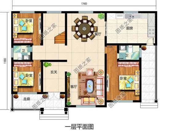 180平米左右二層樓房設計圖，超大戶型十分大氣，看了忍不住來一棟