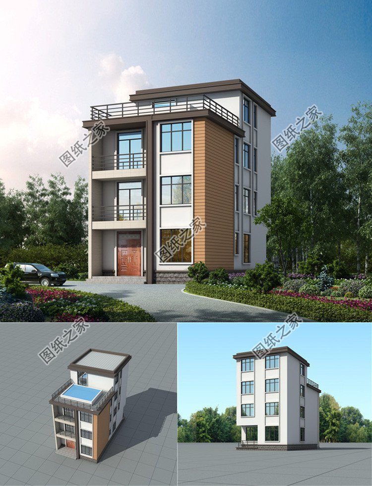 三層半四層別墅設計圖，這三款最大程度滿足建房人的需求