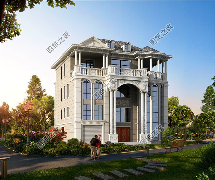 帶大陽臺四層樓房設計圖，意想不到的豪華大氣，這樣的房子值得擁有