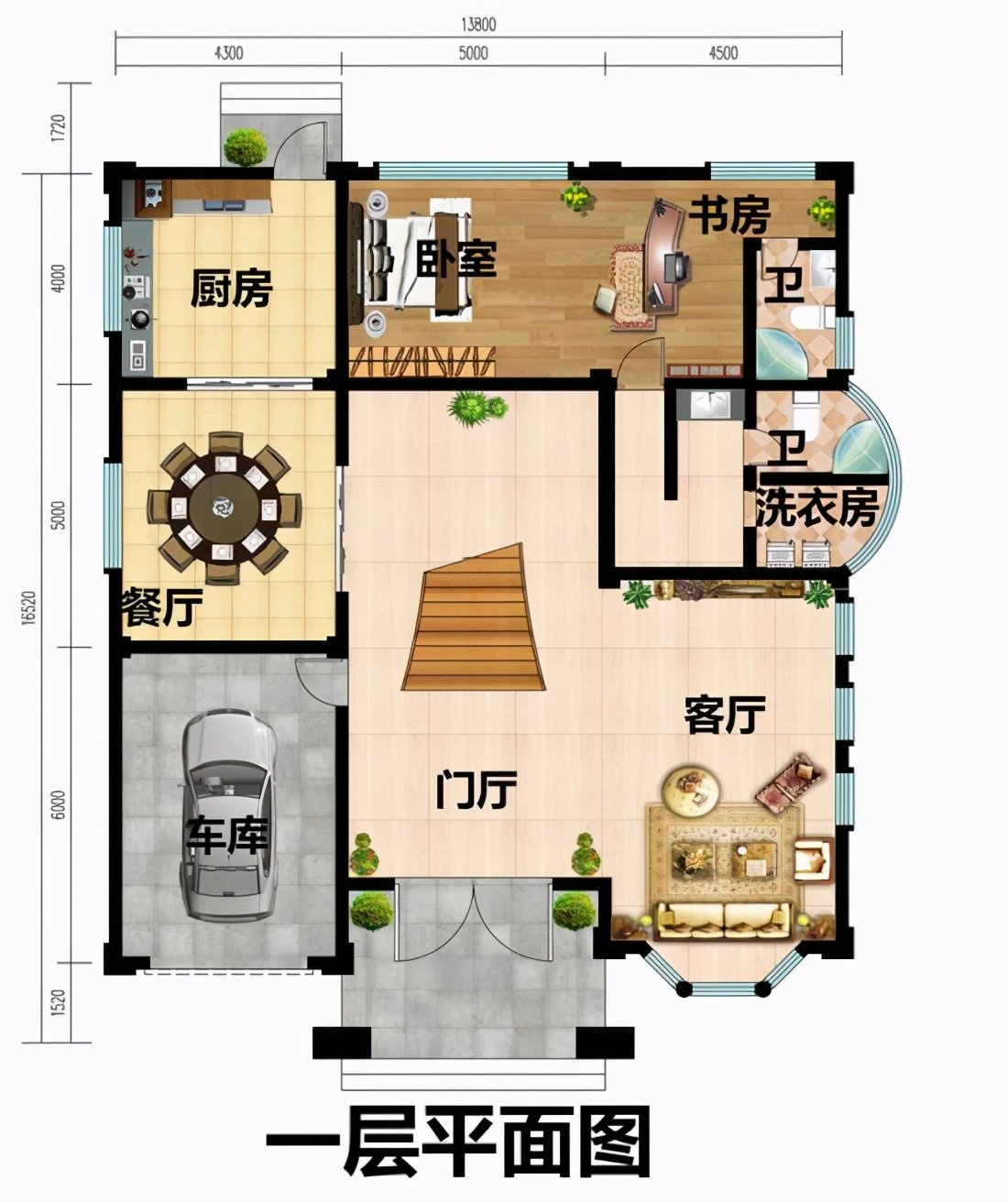 帶大陽臺四層樓房設計圖，意想不到的豪華大氣，這樣的房子值得擁有