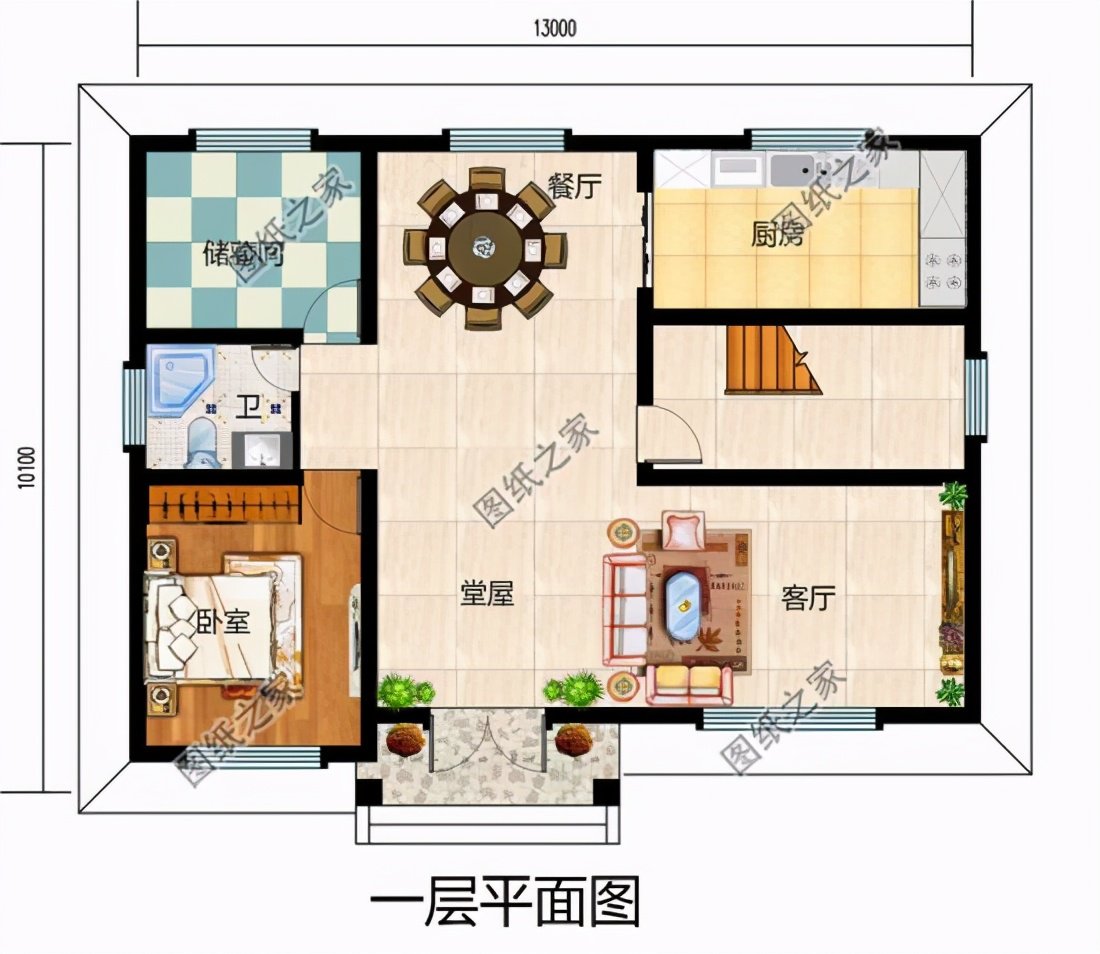 帶堂屋二層樓房設計圖，適合農村的功能布局，實力推薦好戶型