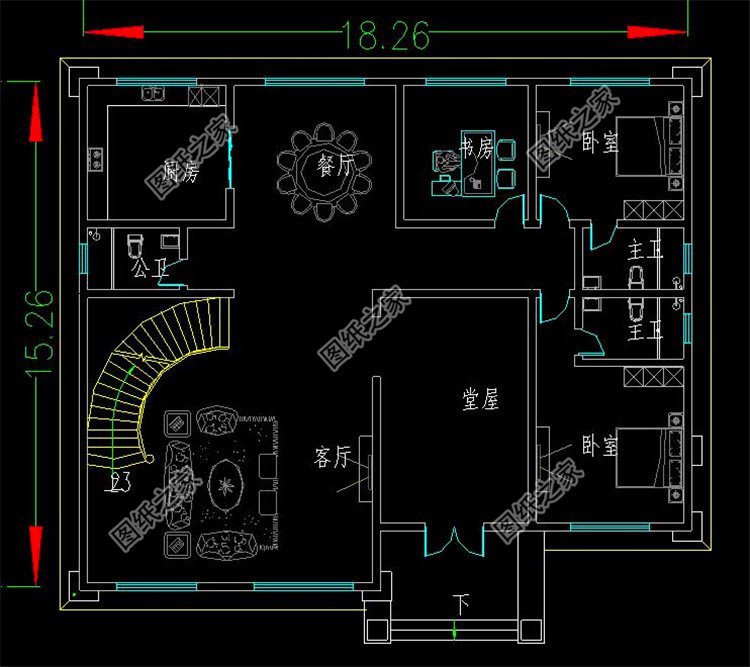 帶堂屋二層樓房設計圖，適合農村的功能布局，實力推薦好戶型