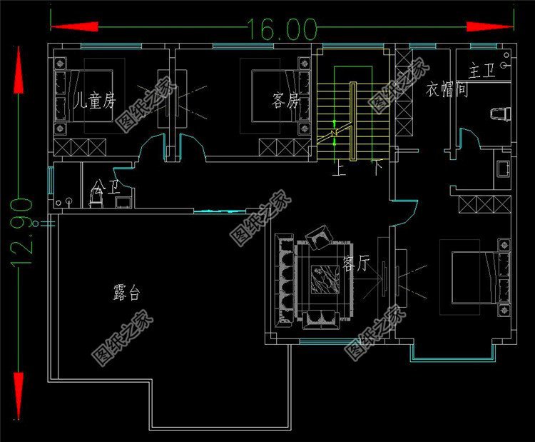 農村四開間二層樓房設計圖，這種布局真不錯，讓你挑不出任何毛病