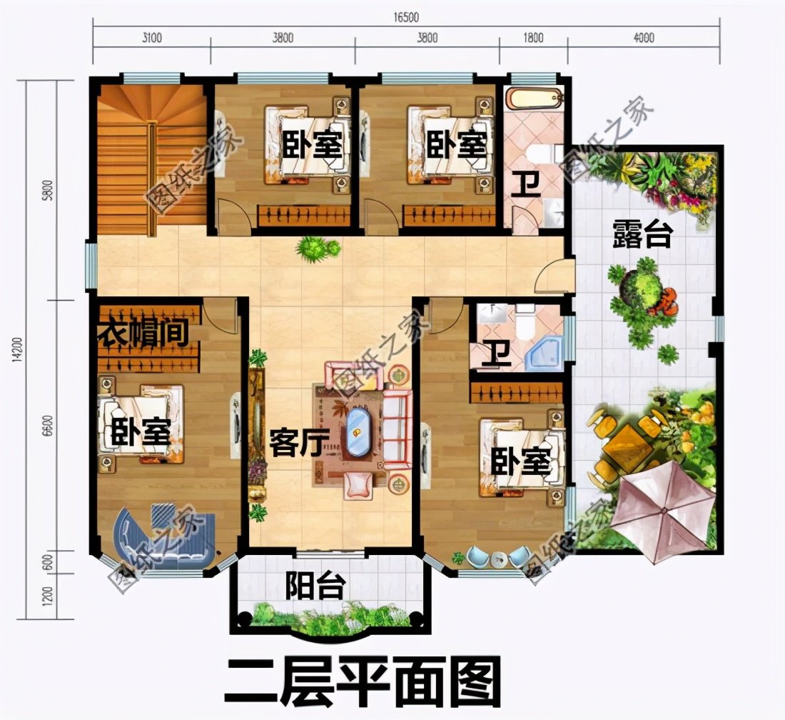 四開間三層別墅設計圖，農村建一棟超有面子，你還在等什么呢？