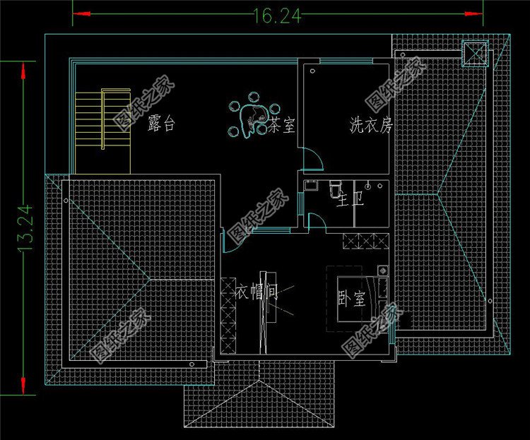 160平歐式二層別墅設計圖二層布局圖