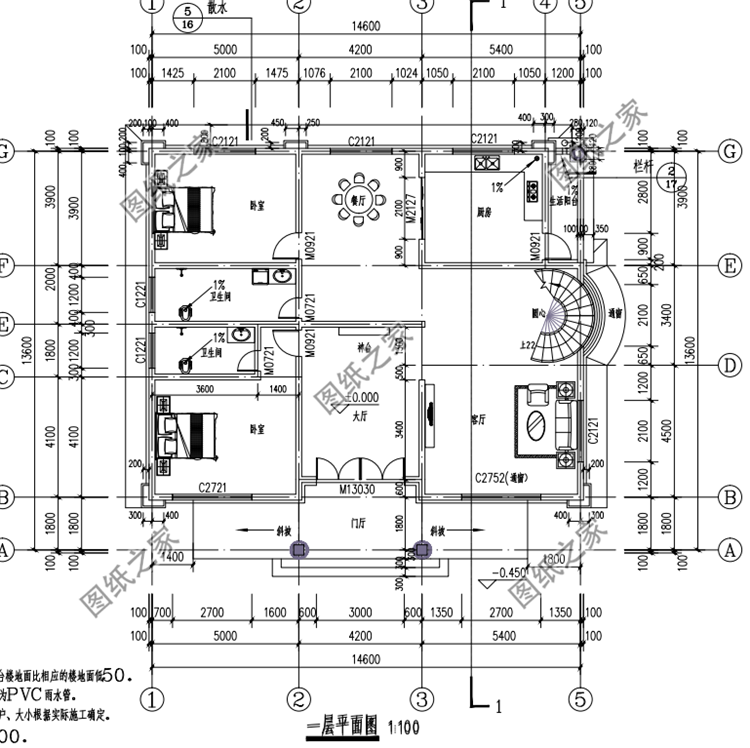 農村三層帶陽臺別墅設計圖，戶型通透采光好，不錯的建房選擇