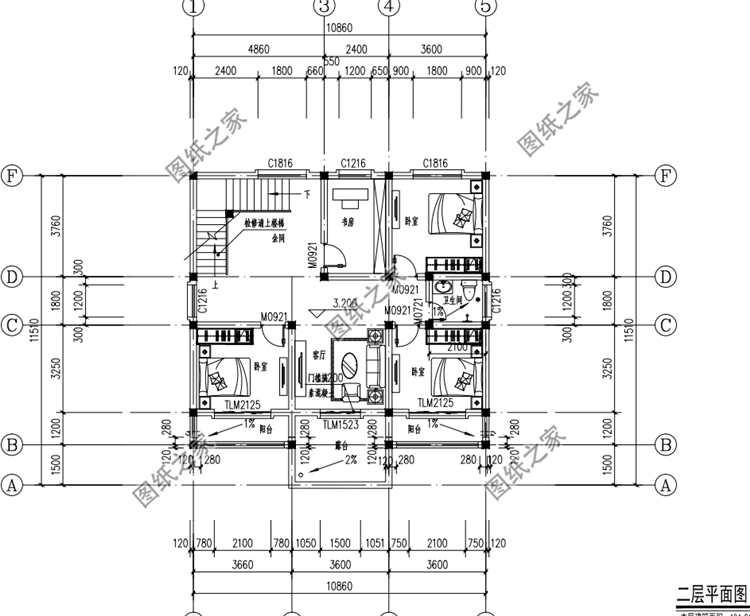 農村三開間別墅設計圖，造型簡單而且布局實用，不容錯過