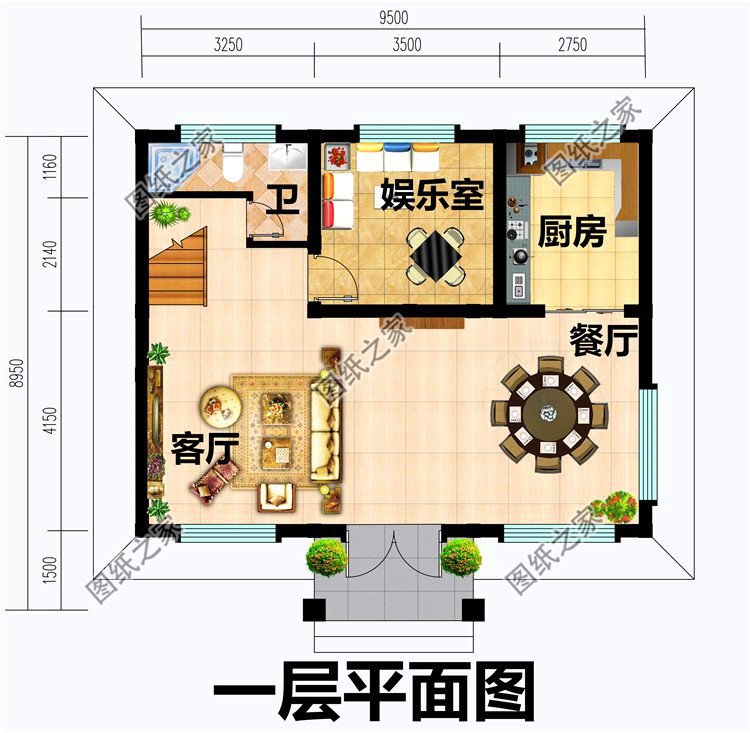 農村三層自建房效果圖，占地不大，簡單好看，室內設計符合現代生活