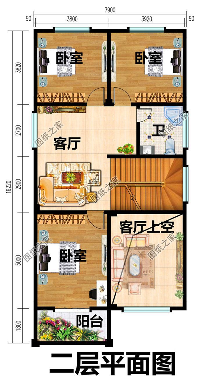 農村平屋頂三層自建房設計圖，盡享農村幸福生活，非常適合農村建造