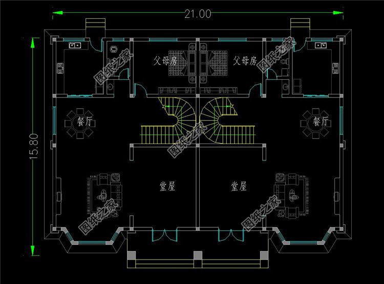 最新農(nóng)村雙拼戶型設(shè)計(jì)圖，一塊宅基地，和兄弟住一起它不香嗎