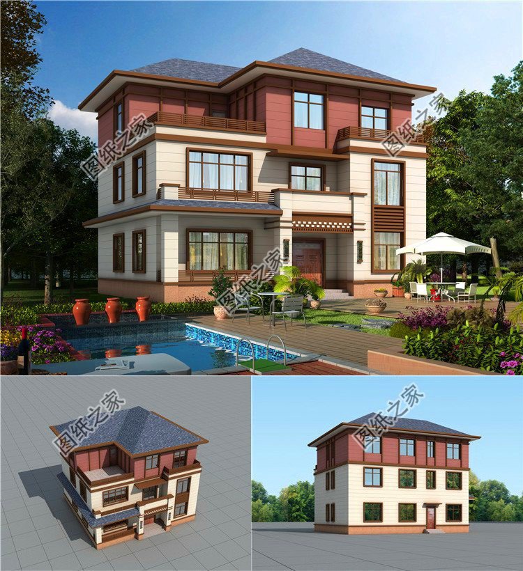 農(nóng)村蓋房三層樓房效果圖，今年建房就它了，收藏圖紙不吃虧