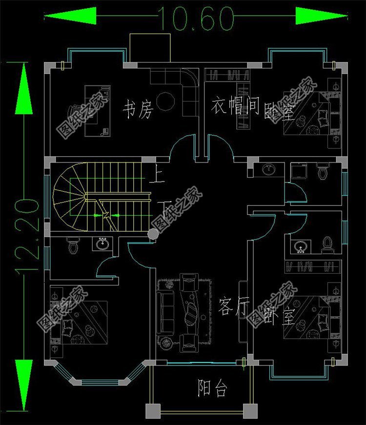 10米x13米房屋戶型圖，如此漂亮的別墅，想不實用都難